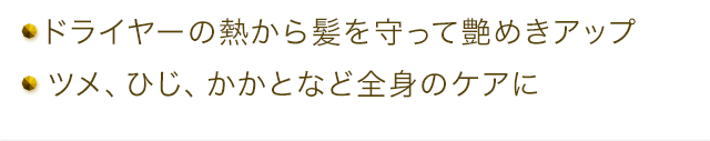 ドライヤーの熱から髪を守ってくれる